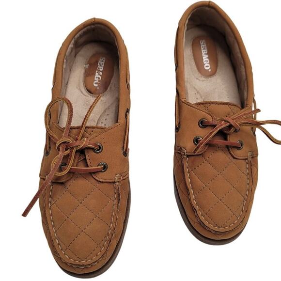 Sebago Women's Coast Two-Eye Quilted Boat Shoe,Quilted Tan, 8 M US - Picture 3 of 7